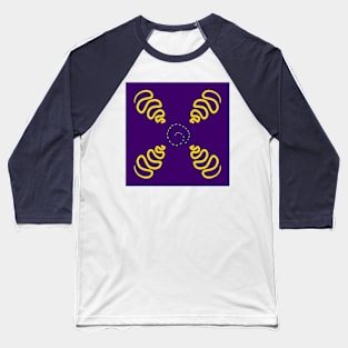 Modern Violet Signal Abstract Art Baseball T-Shirt